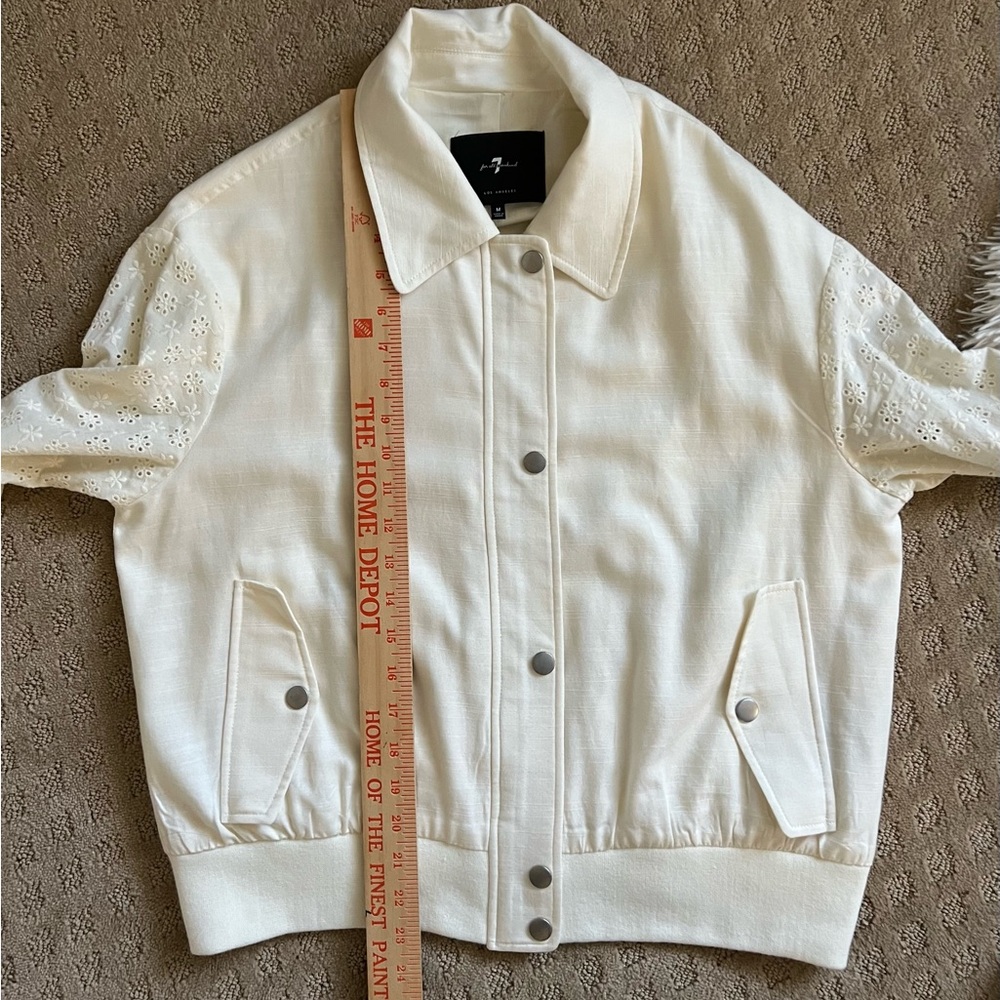 NWOT 7 for all Mankind Bomber Eyelet Jacket - Picture 7 of 10